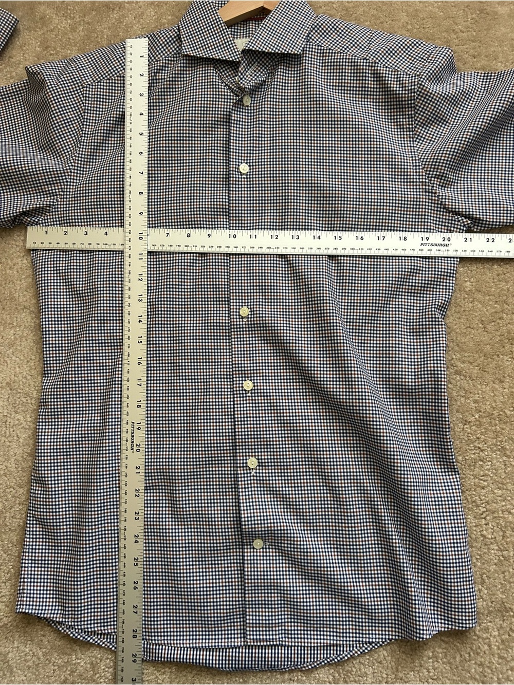 Eton Slim Micro-Check Long Sleeve Button Down Shirt - Picture 5 of 7